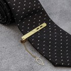 Зажим для галстука "Классический" овалы с эмалью, цвет чёрный в золоте - Фото 1