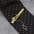 Зажим для галстука "Классический" овалы с эмалью, цвет чёрный в золоте - Фото 2
