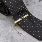 Зажим для галстука "Классический" полосы с эмалью, цвет чёрный в золоте - Фото 1