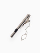 Набор мужской медный «Запонки + Зажим для галстука» овал с эмалью, чёрный в серебре 1436839