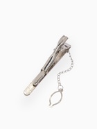 Набор мужской медный «Запонки + Зажим для галстука» овал с эмалью, чёрный в серебре 1436839