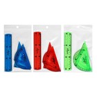 Набор геометрический Calligrata, силиконовый, гибкий, 4 предмета (линейка 15 см, 2 угольника, транспортир), МИКС - Фото 2