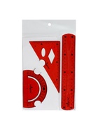 Набор геометрический Calligrata, силиконовый, гибкий, 3 предмета (линейка 20 см, угольник, транспортир), МИКС - Фото 4