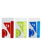 Набор геометрический Calligrata, силиконовый, гибкий, 3 предмета (линейка 20 см, угольник, транспортир), МИКС - Фото 3