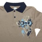 Рубашка- поло с длинным рукавом для мальчиков, рост 134 см (68), цвет бежевый CAJ 6087 - Фото 2