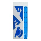 Набор геометрический Calligrata, силиконовый, гибкий, 4 предмета (линейка 30 см, 2 угольника, транспортир), МИКС - Фото 4