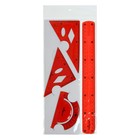 Набор геометрический Calligrata, силиконовый, гибкий, 4 предмета (линейка 30 см, 2 угольника, транспортир), МИКС - Фото 6