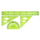 Набор геометрический Calligrata, силиконовый, гибкий, 4 предмета (линейка 30 см, 2 угольника, транспортир), МИКС - Фото 7