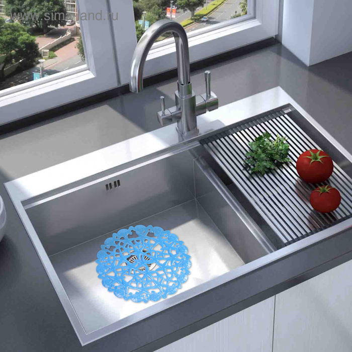 Решётка в раковину круглая «Звёзды», 29×29 см, цвет МИКС - Фото 1