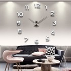Часы-наклейка, серия: DIY, "Акстелл", плавный ход, d-70 см, 1 АА, серебро - фото 8278857