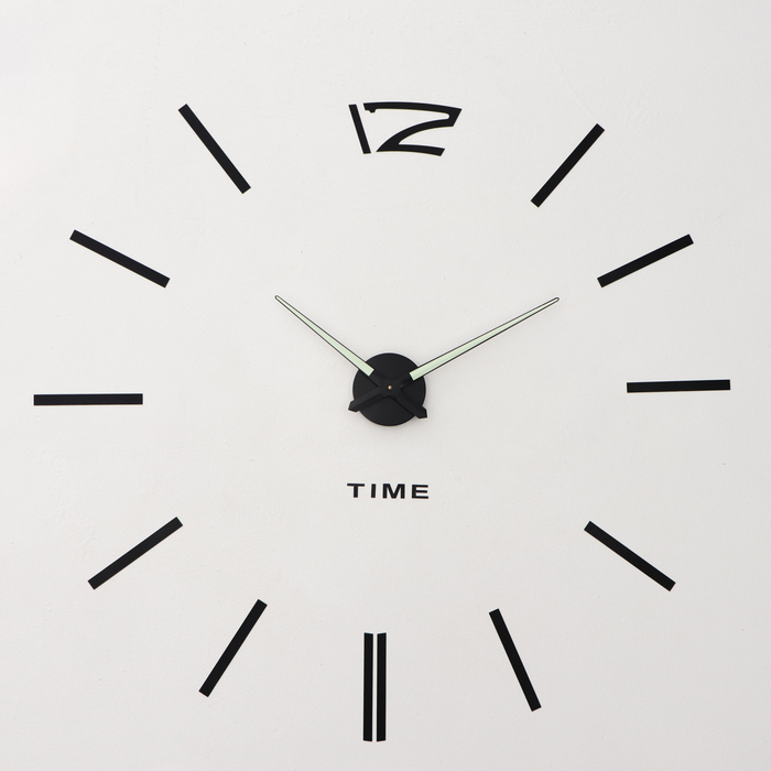 Часы-наклейка, серия: DIY, "Кайро", плавный ход, флуоресцентные стрелки, 120 х 120 см, 1 АА