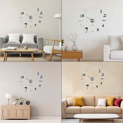 Часы настенные интерьерные большие, 3d «Клермонт», плавный ход, наклейка, d-120 см