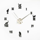 Часы-наклейка, серия: DIY, "Кошечки", плавный ход, d-120 см, 1 АА, черные - фото 9758625