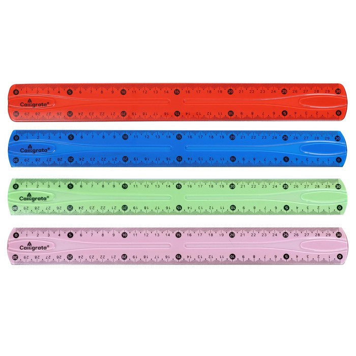 Линейка силиконовая Calligrata, 30 см, гибкая, двухсторонняя шкала, МИКС - Фото 1