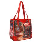 Сумка женская на молнии "Городской пейзаж", 1 отдел, 1 наружный карман, длинный ремень, красная - Фото 2