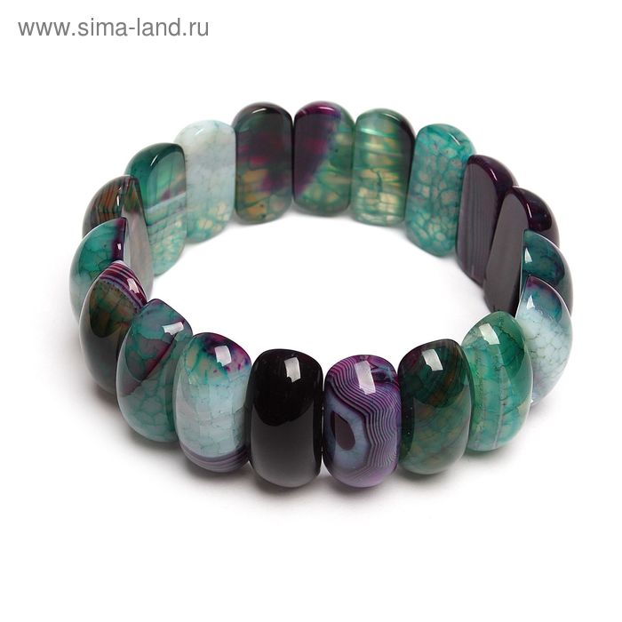 Браслет овал выпуклый «Агат под флюорит» - Фото 1