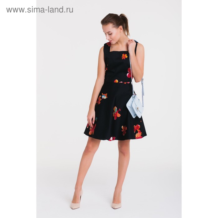 Платье женское 4788а цвет черный/красный, р-р 48 - Фото 1