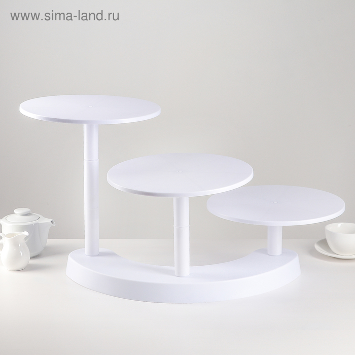 Подставка для кондитерских изделий, d=27.5 см, белая - Фото 1