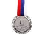 Медаль призовая 037 диам 4 см. 2 место. Цвет сер. С Лентой - Фото 2