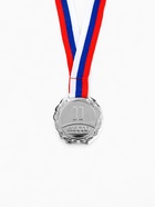 Медаль призовая «2 место» 037, d=4 см, серебряная, с лентой - Фото 2