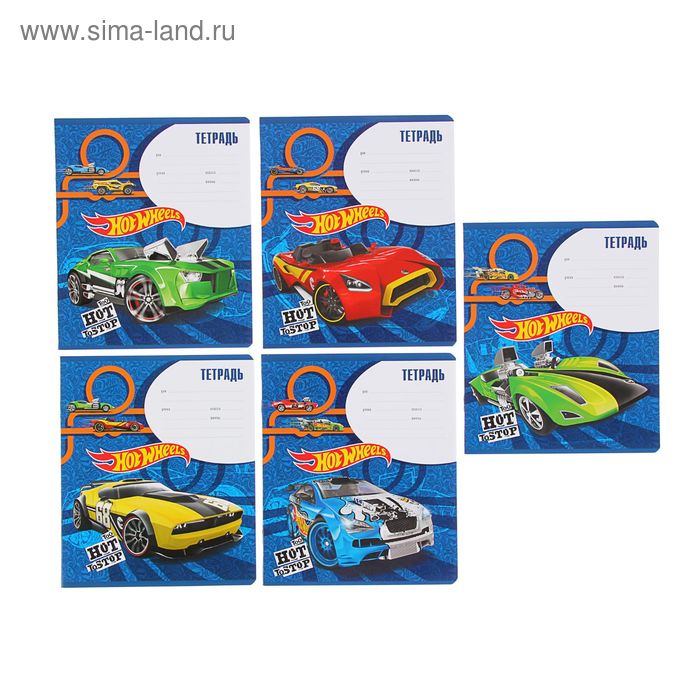 Тетрадь 12 листов линейка Hot Wheels Super Car, картонная обложка, МИКС, EK 39545 - Фото 1