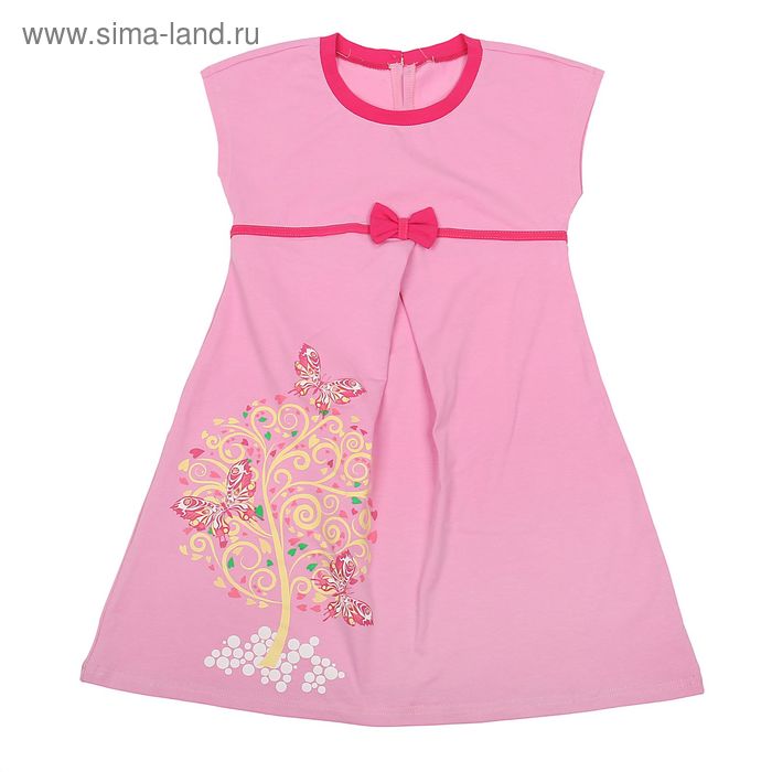 Платье для девочки, рост 98-104 см (56), цвет розовый/ярко-розовый (арт. Д 0193) - Фото 1