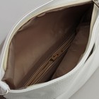 Сумка женская на молнии, 1 отдел, 1 наружный карман, длинный ремень, белая - Фото 5