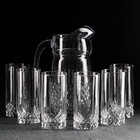 Набор питьевой стеклянный Valse, кувшин 1,3 л, стаканы 290 мл, 6 шт - фото 8467943