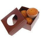 Коробка для сладостей 10 х 10 х 4,5 см, шоколад/шоколад - Фото 1