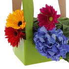 Корзинка для цветов 25,5 х 15 х 40 см, салатовая - Фото 1