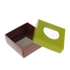 Коробка для сладостей 10 х 10 х 4,5 см, фисташковый/шоколад - Фото 3