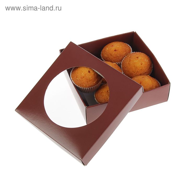 Коробка для сладостей 15 х 15 х 4,5 см, шоколад/шоколад - Фото 1