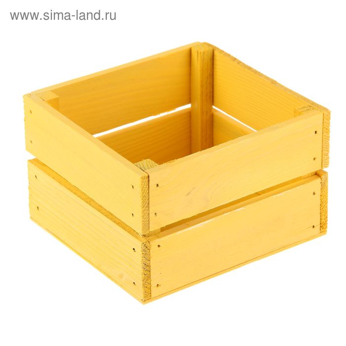 Ящик реечный № 5 желтый, 11 х 11,5 х 9 см - Фото 1