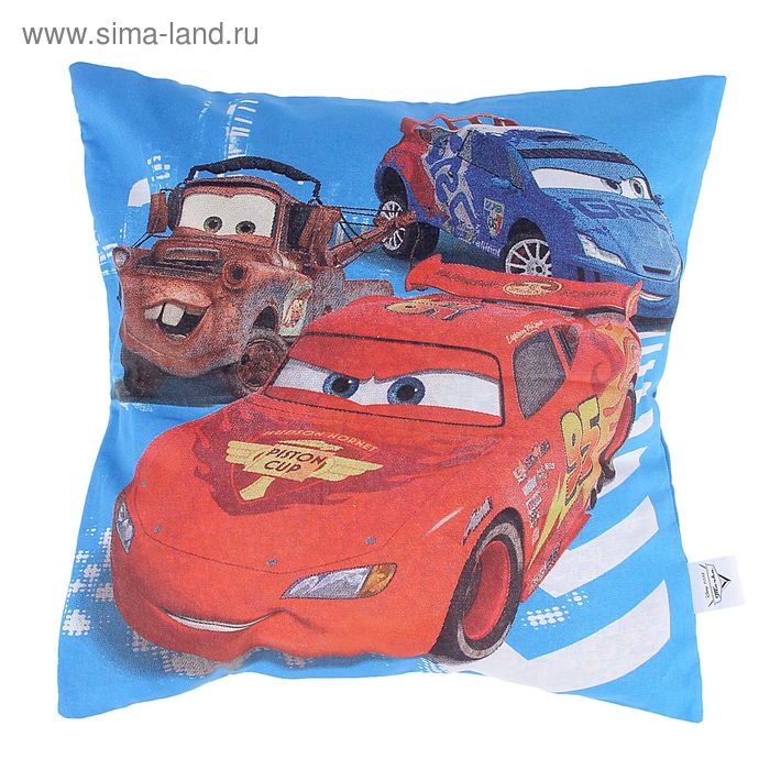 Наволочка панно "Тачки" 40*40 см 100% хлопок, поплин - Фото 1