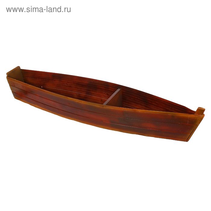 Фигурное кашпо "Лодка №1" (красное дерево) - Фото 1