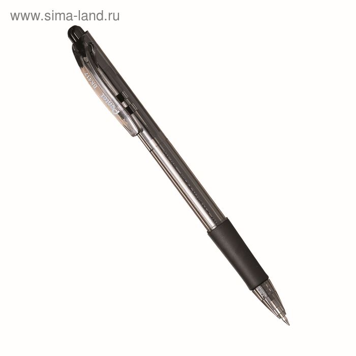 Ручка шариковая автомат Pentel FineLine 417, резиновый упор, 1.0 мм, масляная основа, черный стержень (BKS7E) - Фото 1