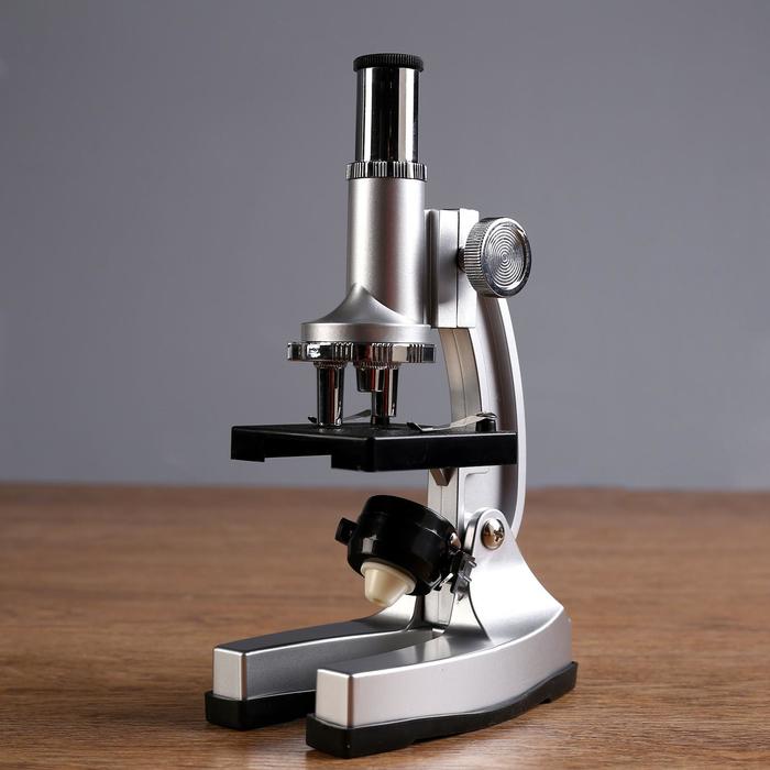 Микроскоп, кратность увеличения 450х, 200х, 100х, с подсветкой, 2АА - фото 1906815378