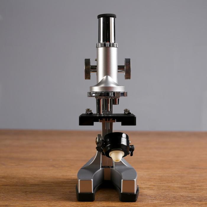 Микроскоп, кратность увеличения 450х, 200х, 100х, с подсветкой, 2АА - фото 1906815379