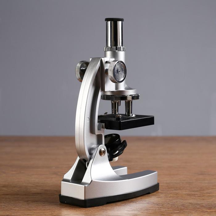Микроскоп, кратность увеличения 450х, 200х, 100х, с подсветкой, 2АА - фото 1906815381