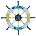 Штурвал Welcome aboard, белый-желтый-голубой 45*45*3 см - Фото 1