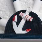 Вешалка настенная «Штурвал», крючки декоративные, 3 крючка на панно, бело-синяя, 45×28×5 см - Фото 3