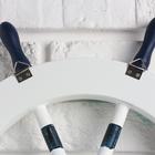 Вешалка настенная «Штурвал», крючки декоративные, 3 крючка на панно, бело-синяя, 45×28×5 см - Фото 4