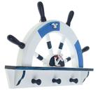 Вешалка настенная «Штурвал», крючки декоративные, 3 крючка на панно, бело-синяя, 45×28×5 см - Фото 5