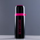 Термос "Спорт", 350 мл, сохраняет тепло 12 ч, чёрно-розовый, 7х20 см - Фото 1