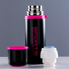 Термос "Спорт", 350 мл, сохраняет тепло 12 ч, чёрно-розовый, 7х20 см - Фото 3