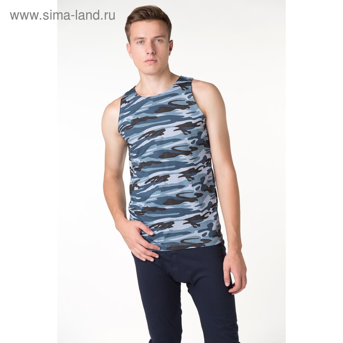 Майка мужская, размер 56, цвет серый камуфляж - Фото 1