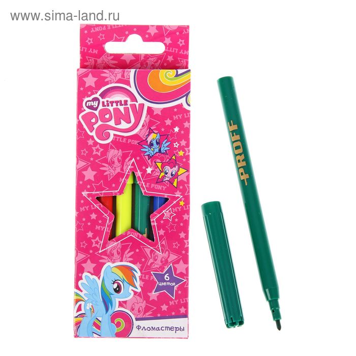 яФломастеры 6цв My Little Pony, вентилир/колпачок, карт/короб LP16-TVC06 - Фото 1