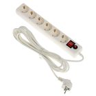 Сетевой фильтр «Гарнизон», 6 розеток, 5 м, 10 А, 2200 Вт, с з/к, белый - Фото 1