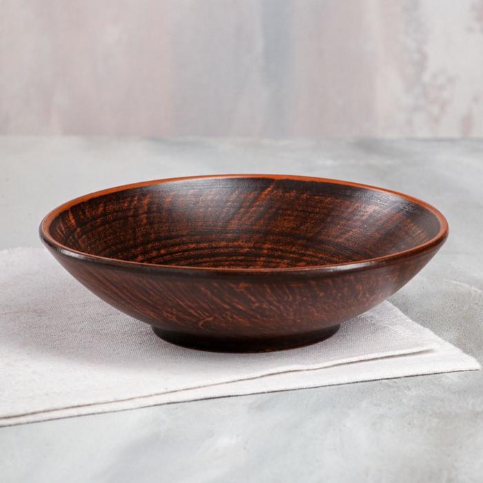 Тарелка "Гладкая", глубокая, красная глина, 0.7 л - Фото 1