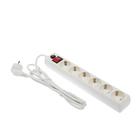 Сетевой фильтр "Гарнизон", 6 розеток, 3 м, 10 А, 2200 Вт, с з/к, белый - Фото 1